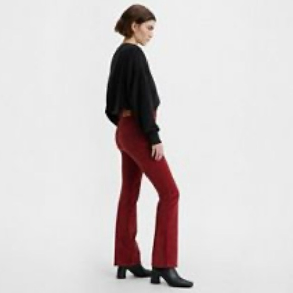 Levi’s 725 High Rise Cord Bootleg Corduroy Pant Red Cords - Picture 2 of 10
